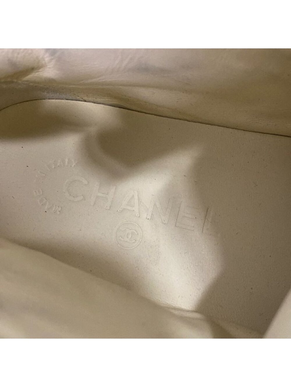 Chanel Sneakers 35.5 Black Brown Ivory High Cut Border - Picture 5 of 9